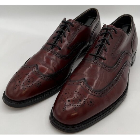 Vintage Johnston & Murphy Aristocraft Oxblood Shell Cordovan Wingtip Shoes 12AAA main image 11